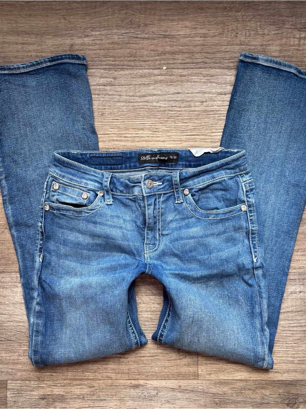 2000s Medium Blue Mid-Rise Bootcut Women's Y2K Jeans Sz 13/31 Stella in dreams